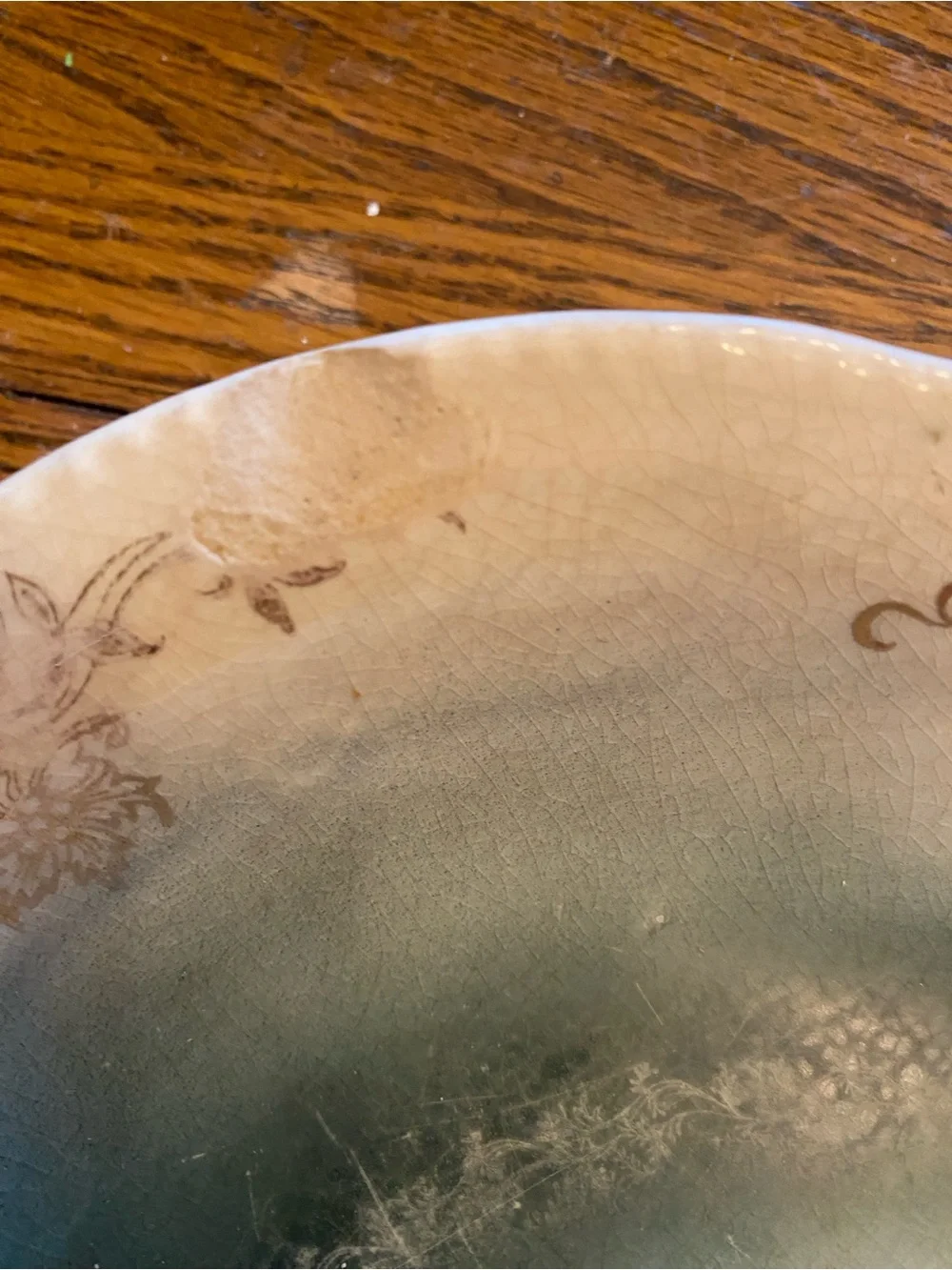 Floral porcelain  oval Serving platter look at pictures it a chip in and back